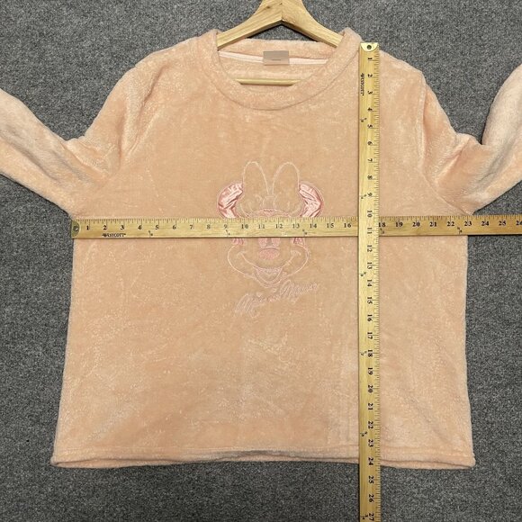 Disney 100 Minnie Mouse XL Sleepwear Sweatshirt Fleece Pajama Top Pink - Picture 6 of 6
